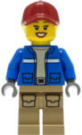 LEGO® Minifigurák Wildlife Rescue Explorer - Female, Blue Jacket, Dark Tan Legs with Pockets, Dark Red Cap, Bright Lig cty1305 (cty1305)