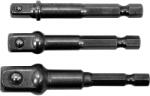 TOYA dugókulcs adapter 3 részes készlet 1/4" Hex -> 1/4", 3/8", 1/2" négyszög (YT-04685)