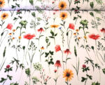  Tarka réti virág mintás pamutvászon textil - 160 cm