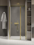 NEW TRENDY New Soleo Light Gold uși de duș 90 cm înclinabilă auriu luciu/sticlă transparentă D-0482A-WK (D0482AWK)