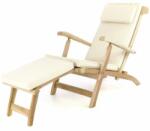 divero Șezlong de grădină din lemn DIVERO Florentine + căptușeală - (GL05157_SL01)