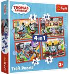 Trefl Puzzle Trefl 4 in 1 Thomas and Friends, Trenuletele Amuzante, 12/15/20/24 Puzzle