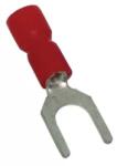  Szigetelt villás saru, ónozott elektrolitréz, piros 1, 5mm2, M3, (D1=1, 7MM, D2=3, 7MM) (PV3) - brs