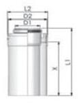 Tricox PPs/Alu cső 60/100mm, hossz 1000mm (PACS507C) - brs