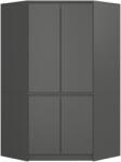 AKORD Sarokszekrény S100 4D Grafit Szürke - Modern Stílusú, 4 Ajtós Tárolóbútor Laminált Felülettel, Grafit és Szürke Színben, 180 cm Magassággal, CLP Bútorcsalád (3059)
