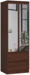 AKORD Star S60 Gardróbszekrény 2 Ajtós 2 Fiókos Wenge Tükrös - 180 x 60 x 51 cm (1912)