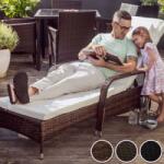  Elegáns rattan kerti nyugágy 3 színben, párnával - Barna (TT401153)