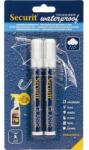 Securit Marker cu cretă impermeabil Securit, grosime: 2-6 mm, alb, 2 buc