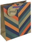 Eurowrap ajándéktasak (21, 5x25x10 cm) kék, narancs csíkos (5) (35368-3C)