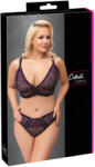 Cottelli Collection Curves Plus Size - áttetsző mintás melltartó szett (lila) (22142454061)