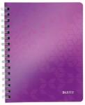 Leitz Spirálfüzet, A5, kockás, 80 lap, LEITZ "Wow", lila (E46410062) - fiorex