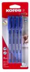 Kores Golyóstoll, 1, 0 mm, kupakos, háromszögletű, KORES "K2-M", kék - 4db (IK37214)