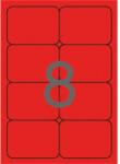 APLI Etikett, 99, 1x67, 7 mm, színes, kerekített sarkú, APLI, neon piros, 160 etikett/csomag (LCA2876) - fiorex