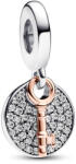 Pandora Moments Kéttónusú kulcs a boldogsághoz dupla függő charm - 783236C01 (783236C01)