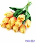  Tulipán gumis 10 szálas real touch köteg 33cm - Cirmos Narancs