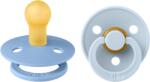 BIBS - Set 2 suzete Colour Latex, tetina rotunda, 0 luni +-Sky Blue/Baby Blue