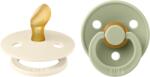 BIBS - Set 2 suzete Colour Latex, tetina anatomica, 0 luni +-Ivory/Sage
