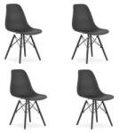 Artool Set 4 scaune stil scandinav, Artool, Osaka, PP, lemn, negru, 46x54x81 cm (3591_1S) - esell