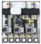 Defro 3 körös o-gy, 3 Szivattyú Wilo Para 15/6, 1 keverőszelep- motorral, 1 termosztatikus keverőszelep, vezérléssel