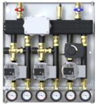 Defro 3 körös o-gy, 3 Szivattyú Wilo Para 15/6, 1 keverőszelep-motorral, 2 termosztatikus keverőszelep, vezérléssel