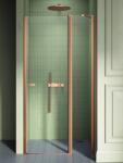 NEW TRENDY New Soleo Copper Brushed zuhanyajtók 110 cm dönthető réz csiszolt/átlátszó üveg D-0523A