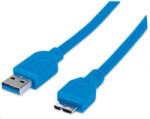 TECHLY SuperSpeed USB 3.0 kábel, A apa--> micro-B apa, 50 cm, kék (304857) (304857)