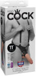 King Cock 11 hüvelykes hollow strap-on szett - light/fekete