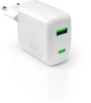 PURO Incarcator de retea 65W GaN USB-A USB-C Wall Charger - White (PUFCMTCUSBAC65WGWHI) - vexio