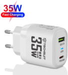 Techsuit Incarcator de retea Incarcator Priza GaN, USB, Type-C, 35W - Techsuit (CHPD174) - White (KF2345029)