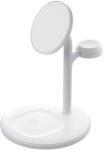 Jellico MagSafe Vezeték nélküli 3-az-1-ben Töltőállomás, iPhone-hoz, Apple Watch-hoz és AirPods-hoz vezeték nélküli töltő, 15W, fekete (JELLICO W25)