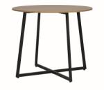  Masa de dining rotunda cu blat in decor stejar LUNA 90x90