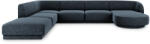 Micadoni Coltar modular Miley in forma de U cu tapiterie din tesatura structurala si colt pe partea stanga, albastru royal (MIC_UL_140_F1_MILEY4)