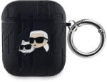 Karl Lagerfeld Embossed Karl and Choupette Heads Apple AirPods 1/2 PU tok fekete (KLA2PGKCPK)
