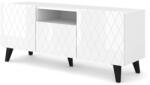 BIM Furniture TV Szekrény Fényes Fehér Fronttal, Fekete Lábakkal Diuna RTV 145 (bim_DIUNA_RTV_145_2D1K_WM_WG_BL_5903769730148)