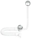 TEXO kádszifon - KRÓM - le- és túlfolyó flexibilis csővel - Ø 5/4" x 0, 5 m x Ø 40 mm (S11454) - globalvivamarket