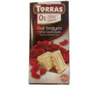 TORRAS , Fehércsokoládé tábla, goji bogyóval, hozzáadott cukor nélkül, 75g