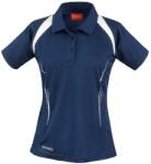 SPIRO Tricou polo sport pentru femei Team Spirit - Albastru închis / albă | L (SPIRO-S177F-1000156461)