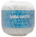 LANA GATTO Cable5 kötő/horgoló fonal, egyiptomi Mako pamut, 50g, 6536, Bianco