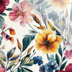 Takoy Enyhén elasztikus műselyem / silky anyag botanical flora