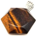 R. M. ékszer Hexagon medál Tigrisszem 2, 5cm (022256)