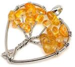 R. M. ékszer Életfa medál drótos szív Citrin 3cm (022209)