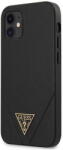 GUESS Husa Husa de protectie Guess din Plastic TPU pentru Apple iPhone 12 mini - Saffiano V Stitch, Negru (GUHCP12SVSATMLBK) - vexio