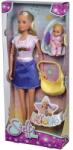 Simba Toys Papusa Steffi Love Baby Bag, 29 cm, cu accesorii Papusa