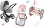 Corolle Set cărucior cu scaun de masă Cybex Landau 3în1 Priam Corolle și un leagăn cu carusel pentru păpușă (CO140770-18)