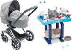 Corolle Set cărcuior și colț de supraveghere Cybex Landau 3în1 Priam Corolle cu o pisicuță de pluș cu un culcuș și 9 accesorii (CO140770-27)