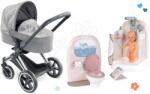 Corolle Set cărucior cu baie pentru păpuși Cybex Landau 3în1 Priam Corolle cu duș funcțional și toaletă cu accesorii pentru chiuvetă (CO140770-19)