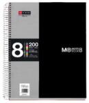 Miquelrius A4 8x25lapos cu pătrăţele negru caiet cu spirale