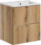 Comad Készlet szekrény Comad Nova Oak NOVA OAK A 82-50-2S, mosdótál Comad Dance White UM2050RBDANCE50DP