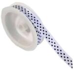  Fehér fekete pöttyös szaténszalag - 10 mm x 2 méter (AC-372265)