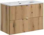Comad Készlet szekrény Comad Nova Oak NOVA OAK A 82-80-2S, mosdótál Comad Dance White CFP-8009DANCE80DP